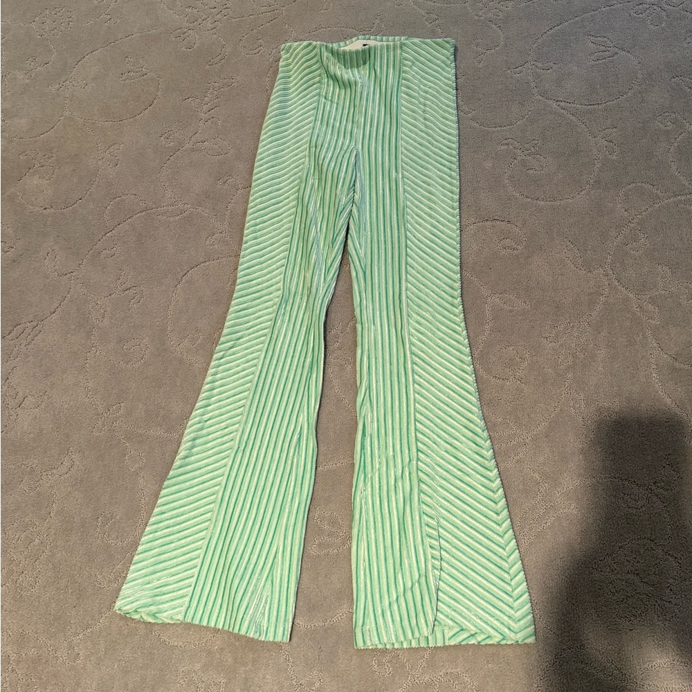 Free People Green Flare Pants